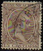 ESPAÑA 1889-99 219 Sello Alfonso XIII 15c. Tipo Pelón Usado