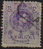 ESPAÑA 1909 270 Sello Alfonso XIII 15c. Tipo Medallón Usado