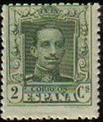 ESPAÑA 1922 310 Sello Nuevo Alfonso XIII 2c. Tipo Vaquer nº control al dorso