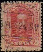 ESPAÑA 1922 317 Sello Alfonso XIII 25c. Tipo Vaquer Usado nº control al dorso