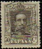 ESPAÑA 1922 318 Sello Alfonso XIII 30c. Tipo Vaquer Usado nº control al dorso