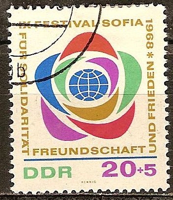  IX Festival de Sofia, 1968 a la solidaridad de la amistad y la paz (DDR).