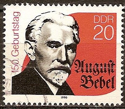 150a Aniv nacimiento de August Bebel (político) DDR.