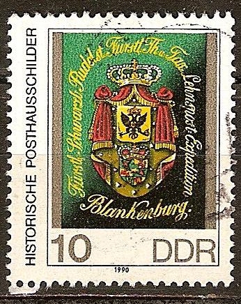 Signos históricos de correos.Blankenburg signo (siglo 19)DDR..