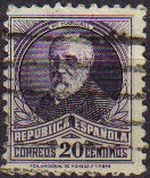 ESPAÑA 1932 666 Sello º Personajes Francisco Pi y Margall 20c Republica Española