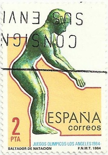 JUEGOS OLIMPICOS LOS ANGELES´84. SALTADOR DE NATACIÓN, FIGURA BRONCE S.XV aC. EDIFIL 2769