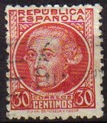 ESPAÑA 1935 687 Sello º Personajes Gaspar Melchor de Jovellanos 30c República Española usado Espana 