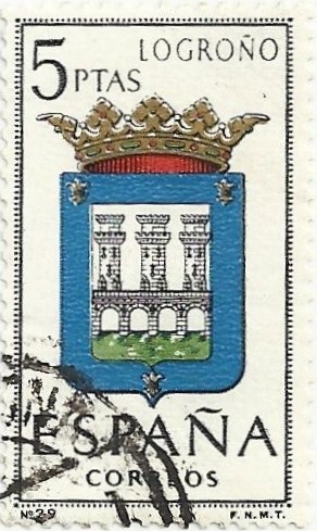 ESCUDOS DE CAPITALES DE PROVINCIA. GRUPO III. Nº 29. LOGROÑO. EDIFIL 1555