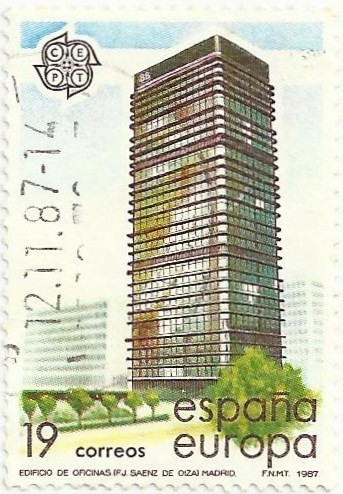 SERIE EUROPA. TORRE BANCO DE BILBAO, COMPLEJO AZCA DE MADRID. EDIFIL 2904