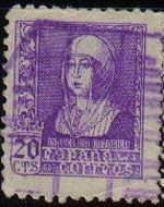 ESPAÑA 1938 855 Sello Isabel la católica 20c. Usado