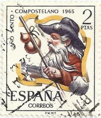 AÑO SANTO COMPOSTELANO 1965. FIGURA DE PEREGRINO, VALOR FACIAL 2 Pts. EDIFIL 1673