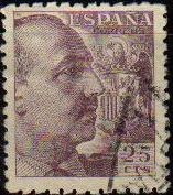 ESPAÑA 1940 923 Sello º General Franco 25c