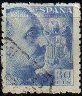 ESPAÑA 1940 924 Sello º General Franco 30c