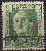 ESPAÑA 1946 1000 Sello º General Franco 90c