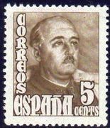 ESPAÑA 1948 1020 Sello Nuevo General Franco 5c c/charnela Espana Spain Espagne Spagna Spanje Spanien