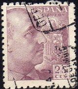 ESPAÑA 1949 1048 Sello General Franco 25c Usado