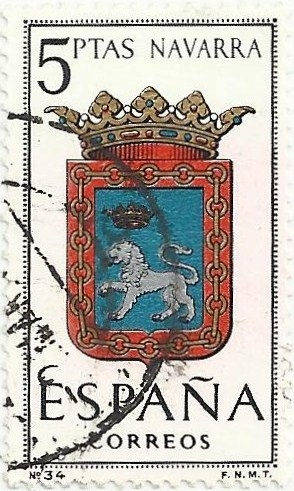 ESCUDOS DE CAPITALES DE PROVINCIA. GRUPO III. Nº 34. NAVARRA (IRUÑA). EDIFIL 1560