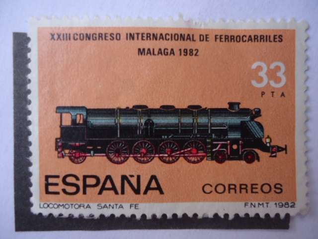 Ed: 2672 - XXIII Congreso Internacional de Ferrocarriles - Malaga 1982. - LOIcomotora Santa Fe.