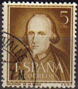 España 1950 1071 Sello º Literatos Calderón de la Barca 5c