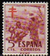 ESPAÑA 1951 1103 Sello Nuevo Pro tuberculosos Sorolla Yvert824