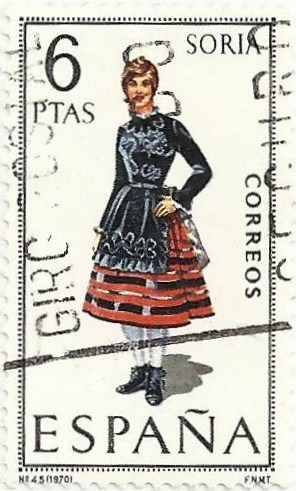 TRAJES TÍPICOS REGIONALES. GRUPO IV. Nº 45. SORIA. EDIFIL 1957