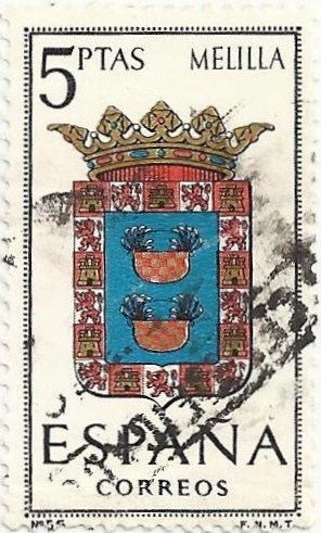 ESCUDOS DE CAPITAL DE PROVINCIA. GRUPO V. Nº 56. MELILLA. EDIFIL 1703