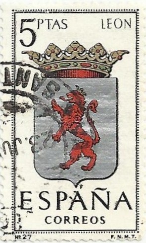 ESCUDOS DE CAPITAL DE PROVINCIA. GRUPO III. Nº 27. LEÓN. EDIFIL 1553