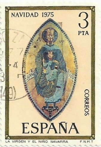 (65).NAVIDAD 1975. LA VIRGEN Y EL NIÑO. NAVARRA. EDIFIL 2300