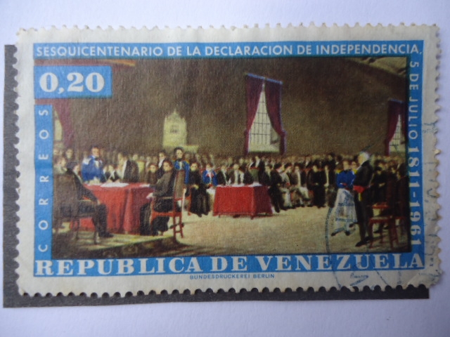 Sesquicentenario de la Declaración de Independencia 5 de Julio 1811-1961.