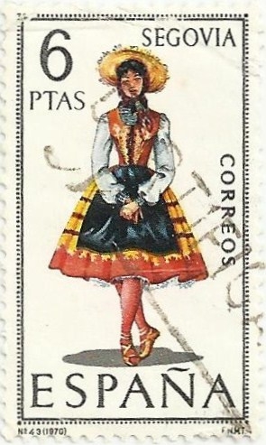 TRAJES TÍPICOS ESPAÑOLES. GRUPO IV. Nº 43 SEGOVIA. EDIFIL 1955