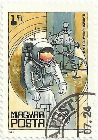 25 AÑOS DE NAVEGACIÓN ESPACIAL. NEIL ARMSTRONG, APOLLO XI, 1969. YVERT HU 2815