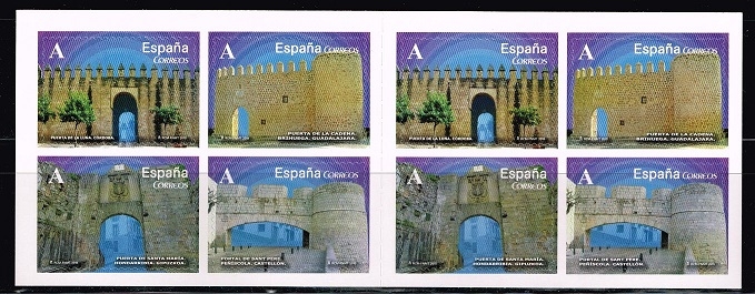 Edifil  4924-27  Arcos y Puertas monumentales  carnet con 8 sellos.