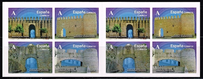 Edifil  4924-27  Arcos y Puertas monumentales  carnet con 8 sellos.