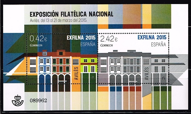 Edifil  4956 HB Exfilna 2015.  Exposición Filatélica Nacional.  Avilés 2015