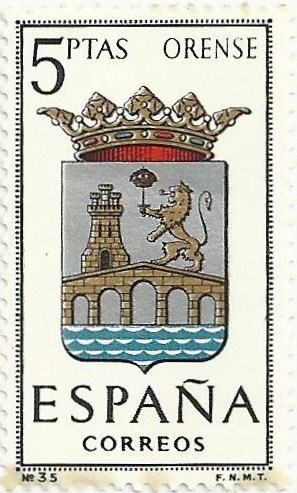 ESCUDOS DE CAPITAL DE PROVINCIA. GRUPO III. Nº 35. OURENSE. EDIFIL 1561