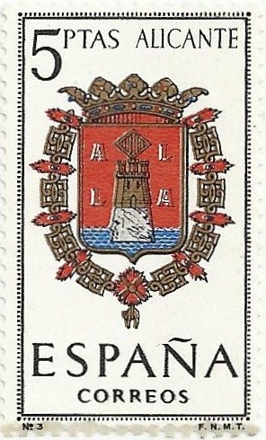 ESCUDOS DE CAPITAL DE PROVINCIA. GRUPO I. Nº 3. ALACANT. EDIFIL 1408