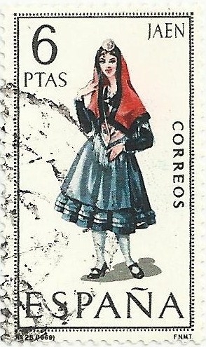 TRAJES TÍPICOS ESPAÑOLES. GRUPO III. Nº 26. JAEN. EDIFIL 1899