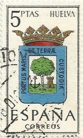 ESCUDOS DE CAPITAL DE PROVINCIA. GRUPO II. Nº 23. HUELVA. EDIFIL 1491