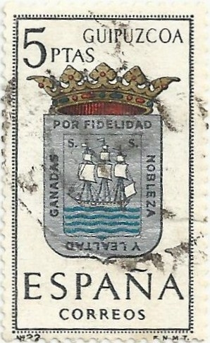 ESCUDOS DE CAPITAL DE PROVINCIA. GRUPO II. Nº 22 GIPUZKOA (DONOSTIA). EDIFIL 1490