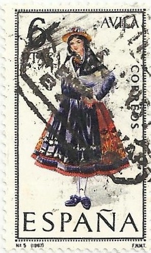 TRAJES TÍPICOS ESPAÑOLES. GRUPO I. Nº 5. ÁVILA. EDIFIL 1771