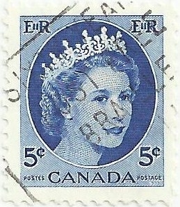 SERIE REINA ISABEL II 1954. VALOR FACIAL 5c. YVERT CA 271