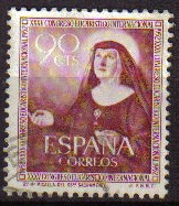 ESPAÑA 1952 1116 Sello º XXXV Congreso Eucarístico Internacional Barcelona Sta. Micaela