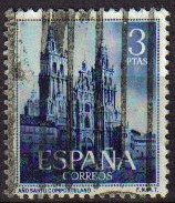 ESPAÑA 1954 1131 Sello Año Santo Compostelano Catedral de Santiago de Compostela Usado