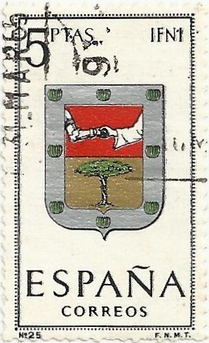 ESCUDOS DE CAPITAL DE PROVINCIA. GRUPO III. Nº 25. IFNI. EDIFIL 1551