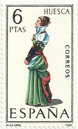 TRAJES TÍPICOS ESPAÑOLES. GRUPO II. Nº 24. HUESCA. EDIFIL 1850