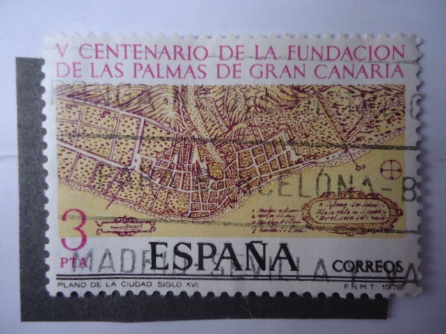 Ed:2477 -V Centenario de la Fundación de las Palmas de Gran Canaria - Plano de Ciudad, Siglo XVI.