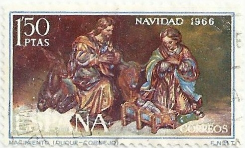 NAVIDAD 1966. NACIMIENTO, DE PEDRO DUQUE CORNEJO. EDIFIL 1764