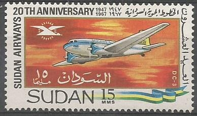 20th  ANIVERSARIO  DE  LA  LÌNEA  AÈREA  DE  SUDAN.  DC - 3.