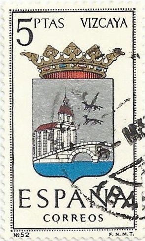 ESCUDOS DE CAPITAL DE PROVINCIA. GRUPO V. Nº 52. BIZKAIA (BILBO). EDIFIL 1699