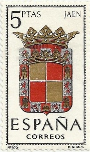 ESCUDOS DE CAPITAL DE PROVINCIA. GRUPO III. Nº 26. JAÉN. EDIFIL 1552